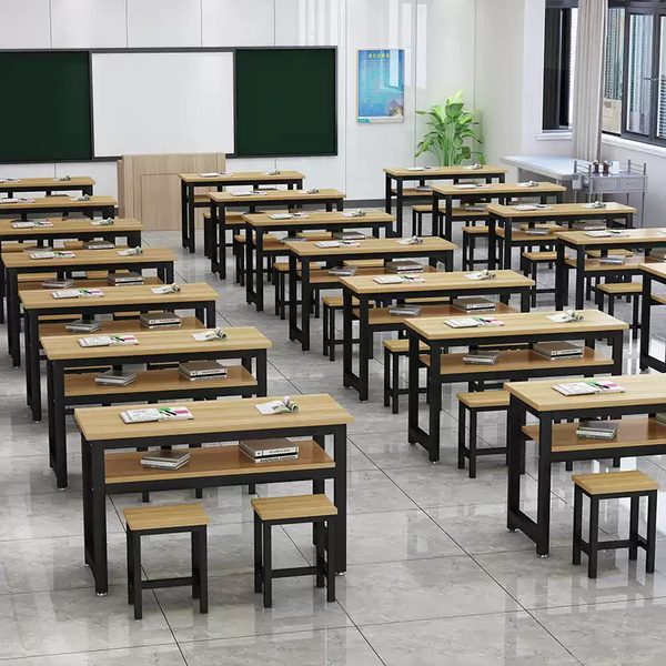 中小学生课桌椅培训班教室桌椅学校双人课桌椅组合现代简约